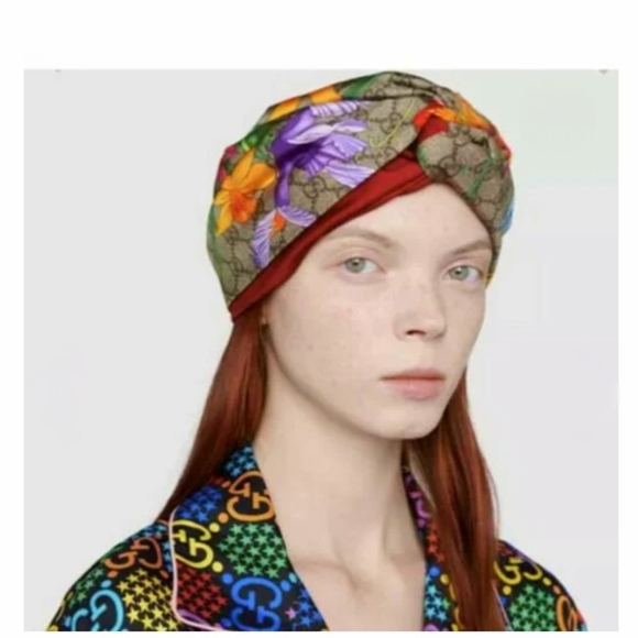 Gucci Multicolor Floral Turban Hat - Picture 1 of 8